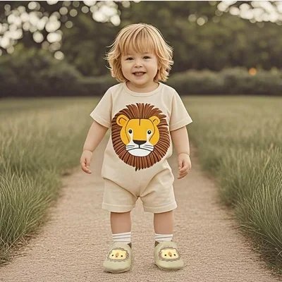 Embroidered Leather Crib Shoes by Owlowla, Lion