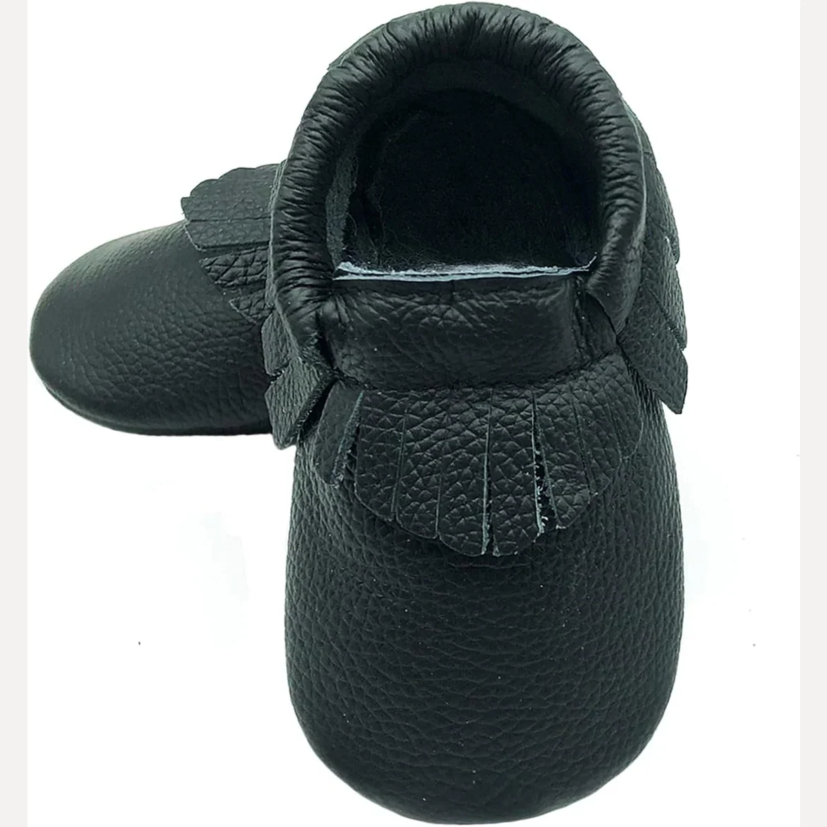 Leather Baby Moccasins by Owlowla, Black