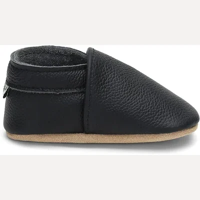 Soft Sole Leather Baby Shoes by Owlowla, Black
