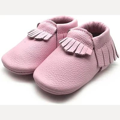 Leather Baby Moccasins by Owlowla, Pink