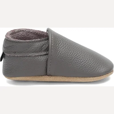 Soft Sole Leather Baby Shoes by Owlowla, Slate Grey