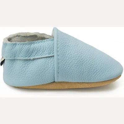 Soft Sole Leather Baby Shoes by Owlowla, Baby Blue
