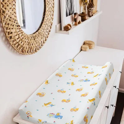 Printed Muslin Changing Pad Cover by Owlowla, Baby Boy and Dino