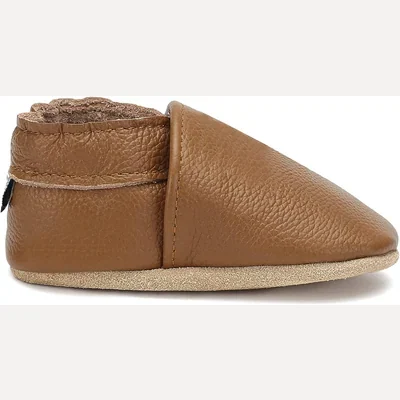 Soft Sole Leather Baby Shoes by Owlowla, Classic Brown