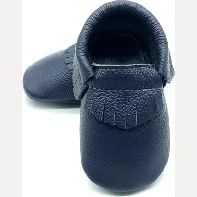 Leather Baby Moccasins by Owlowla, Navy
